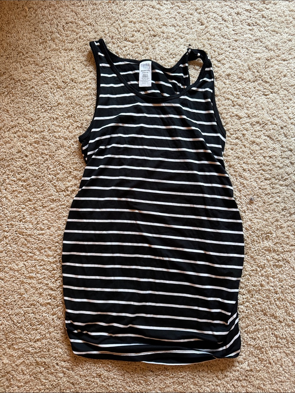 Time and Tru Black and White maternity Tank Top